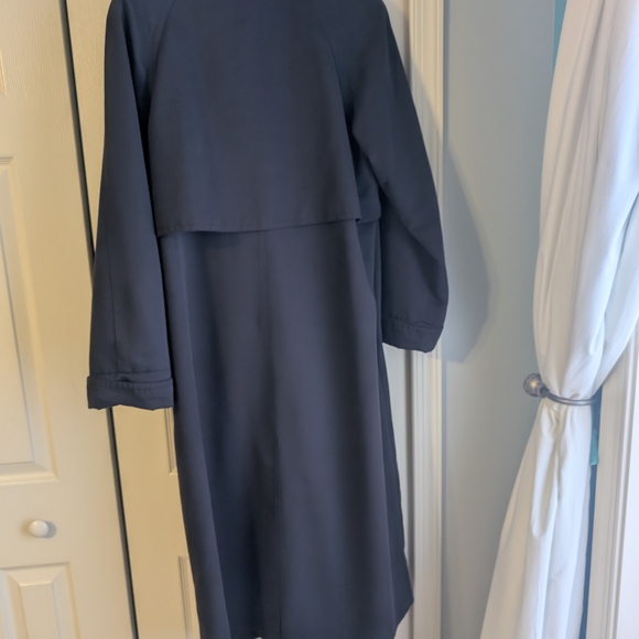 Womens Size 10 Double-Breasted Black Classic Trench Coat - Picture 3 of 7